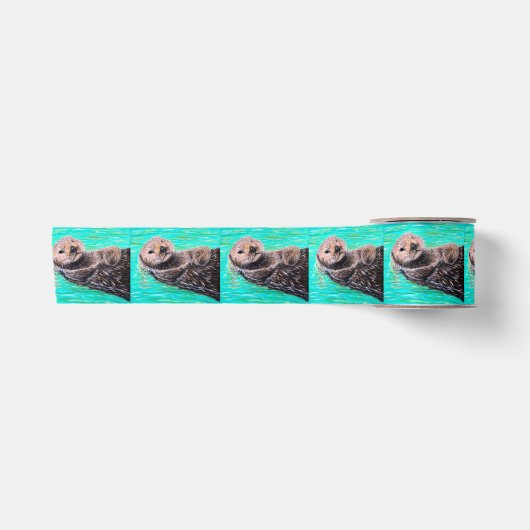 Fluwelige Zeeotter Schilderij Satijnen Lint (Voorkant)