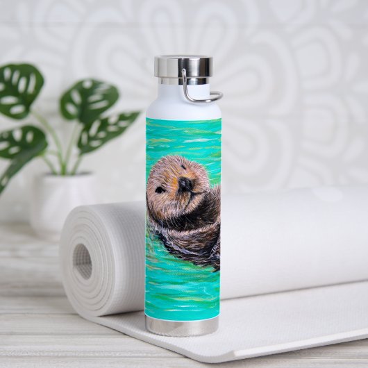 Fluwelige Zeeotter Schilderij Waterfles (Yoga (Gedraaid) )