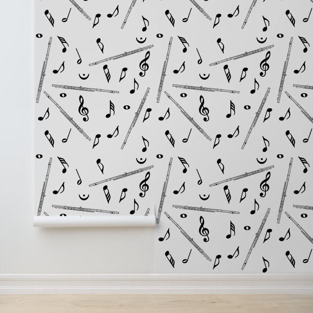 Flux Music Note Pattern Behang (Applicatie)