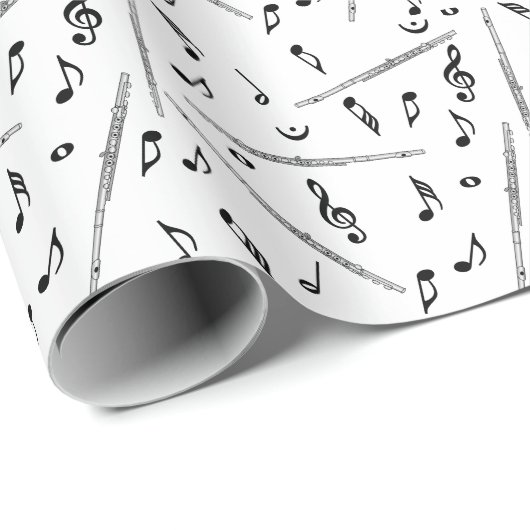 Flux Music Note Pattern Cadeaupapier (Rol Hoek)