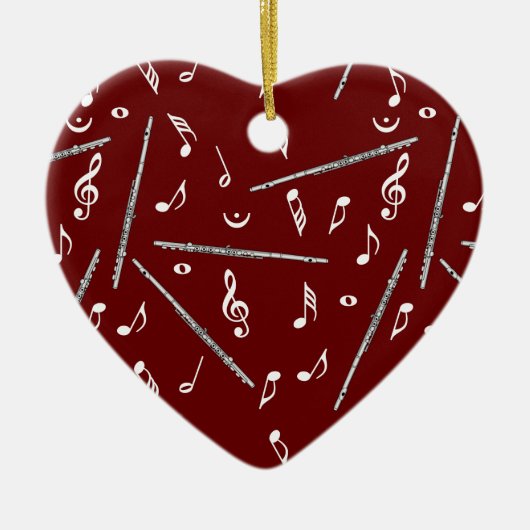 Flux Music Note Pattern Keramisch Ornament (Voorkant)