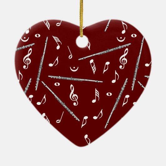 Flux Music Note Pattern Keramisch Ornament (Achterkant)