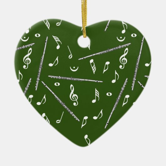 Flux Music Note Pattern Keramisch Ornament (Voorkant)