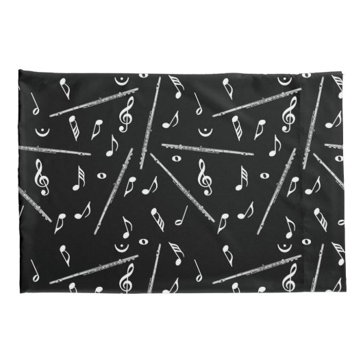 Flux Music Note Pattern Kussensloop (Achterkant-Rechts)