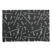 Flux Music Note Pattern Kussensloop (Voorkant-Rechts)