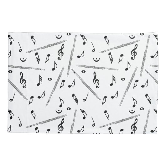 Flux Music Note Pattern Kussensloop (Achterkant-Links)