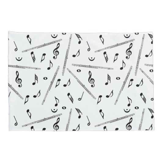 Flux Music Note Pattern Kussensloop (Achterkant-Rechts)