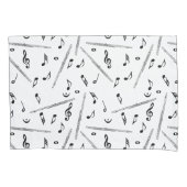 Flux Music Note Pattern Kussensloop (Voorkant-Links)