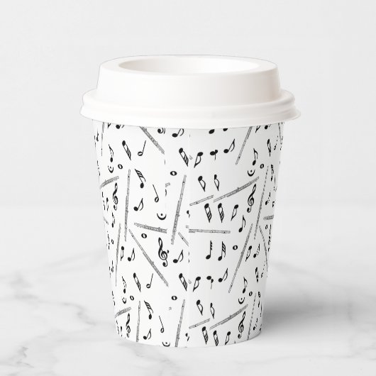 Flux Music Note Pattern Papieren Bekers (Rechts)