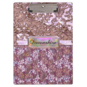 Flux Pink French Roos Elegant Monogram Klembord (Voorkant)