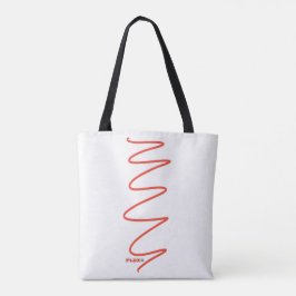 Flux Swirl Witte Canvas tas - Rood