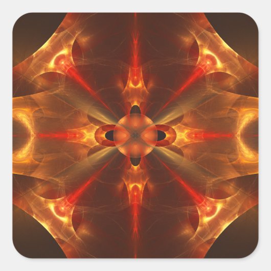 Fluxicon Abstracte Fractal Art Vierkante Sticker (Voorkant)