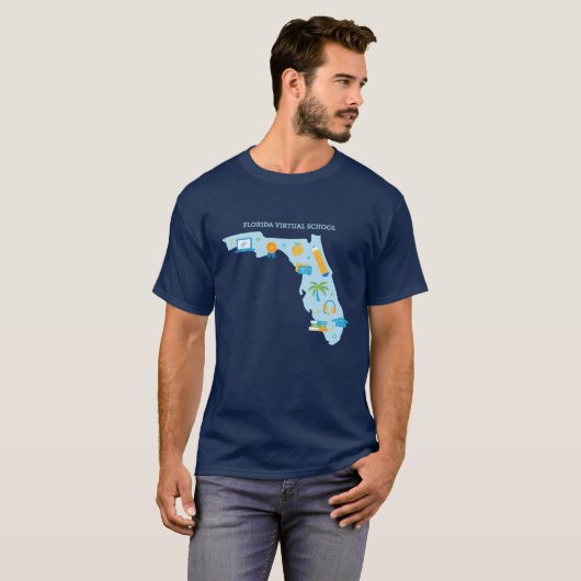 FLVS, Florida T-Shirt (marine) (Voorkant volledig)