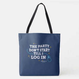 FLVS Het feest begint niet, marineblauw/wit Tote Bag