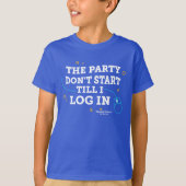 FLVS Het feest begint pas als ik inlog, Royal T-shirt (Voorkant)