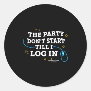 Flvs Het Feest Begint Pas Als Ik Me Aanmeld Konink Ronde Sticker