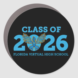 FLVS Klasse van 2026 Automagneet (rond, zwart)