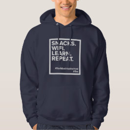 FLVS-snacks. Wifi. Leer. Herhaal. Navy Hoodie