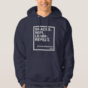 FLVS-snacks. Wifi. Leer. Herhaal. Navy Hoodie