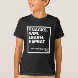 FLVS-snacks. WiFi. Leer. Herhalen., zwart T-shirt