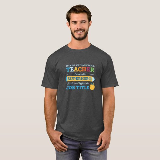 FLVS Superheld Pencil, Charcoal T-shirt (Voorkant volledig)