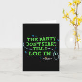 Flvs The Party Dont Start Till I Log In Navy  Kaart (Gele Bloem)