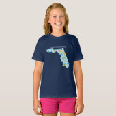 FLVS, Youth Florida T-Shirt (marine) (Voorkant volledig)