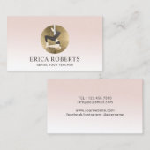 Fly Aerial Yoga Instructor Gold Logo Blush Pink Visitekaartje (Voorkant / Achterkant)