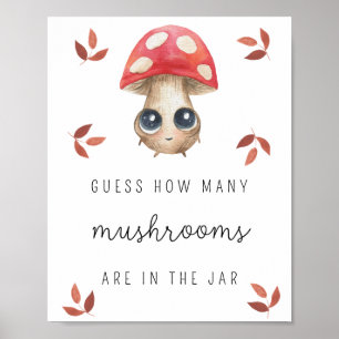 Fly agaric - Hoeveel paddenstoelen baby shower spe Poster