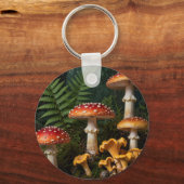 Fly Agaric Mushrooms Forest Botanical Sleutelhanger (Achterkant)