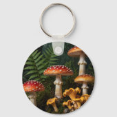 Fly Agaric Mushrooms Forest Botanical Sleutelhanger (Achterkant)