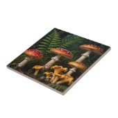 Fly Agaric Mushrooms Forest Botanical Tegeltje (Zijkant)