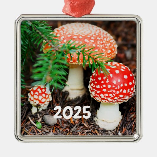 Fly Agaric Mushrooms Ornament (Voorkant)