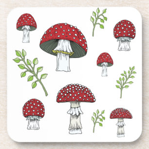 Fly Agaric Red Topped paddenstoelen Bier Onderzetter