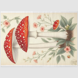  Fly Agaric Red White Mushrooms Decoupage Tissuepapier