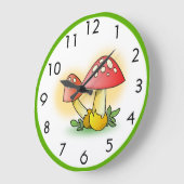 Fly Amanita Muscaria Paddenstoelen Gepersonaliseer Grote Klok (Hoek)