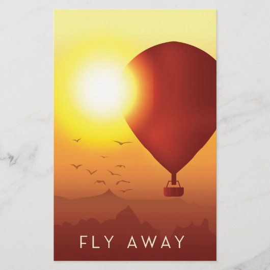 Fly Away Hot Luchtballonavond Briefpapier (Voorkant)