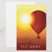Fly Away Hot Luchtballonavond Briefpapier (Voorkant / Achterkant)