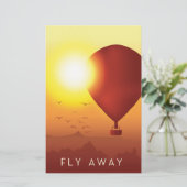 Fly Away Hot Luchtballonavond Briefpapier (Staand voorkant)