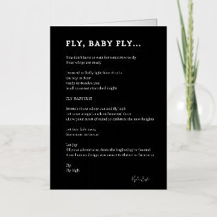 Fly baby fly inspirerend poëzie folie wenskaart
