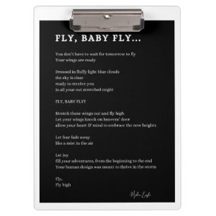 Fly baby Fly inspirerend poëzie poster Klembord