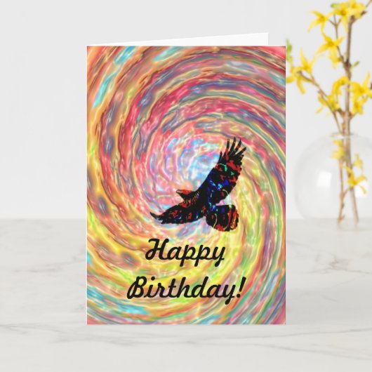 Fly Bird Birthday Kaart (Gele Bloem)