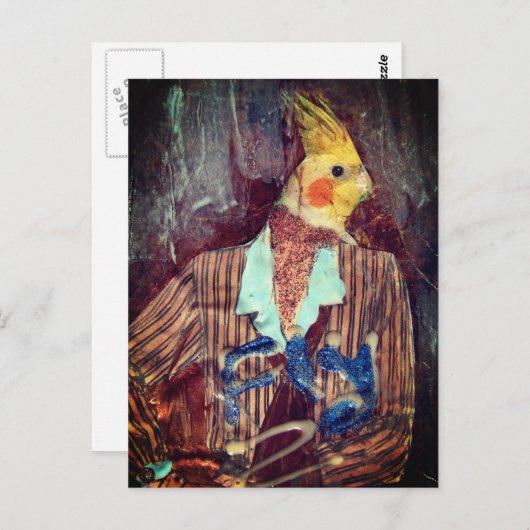 Fly Bird Mixed Media Briefkaart (Voorkant / Achterkant)