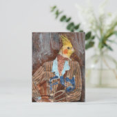 Fly Bird Mixed Media Briefkaart (Staand voorkant)