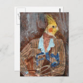 Fly Bird Mixed Media Briefkaart (Voorkant / Achterkant)