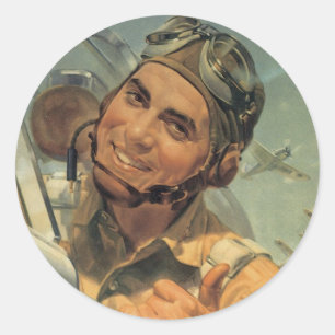 Fly Boy Pilot Stickers - oorlogsPoster
