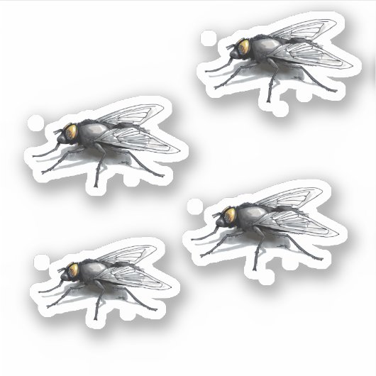 Fly Buddy 4 kleine contour stickers (Voorkant)
