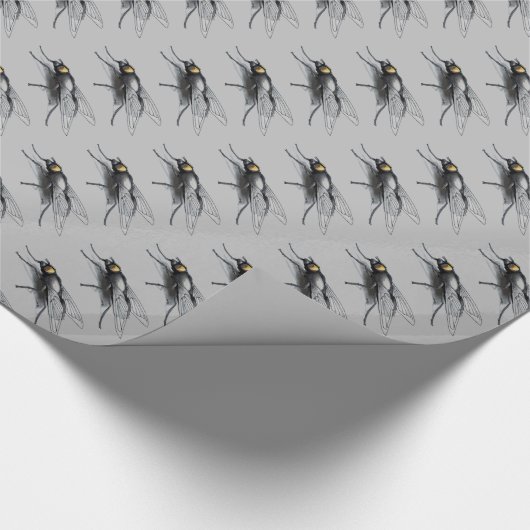 Fly Buddy grijs glanzend inpakpapier (Hoek)