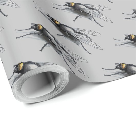 Fly Buddy grijs glanzend inpakpapier (Rol Hoek)