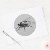 Fly Buddy grijs grote ronde stickers (Envelop)